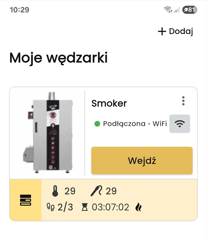 Połącz aplikację z wędzarnią