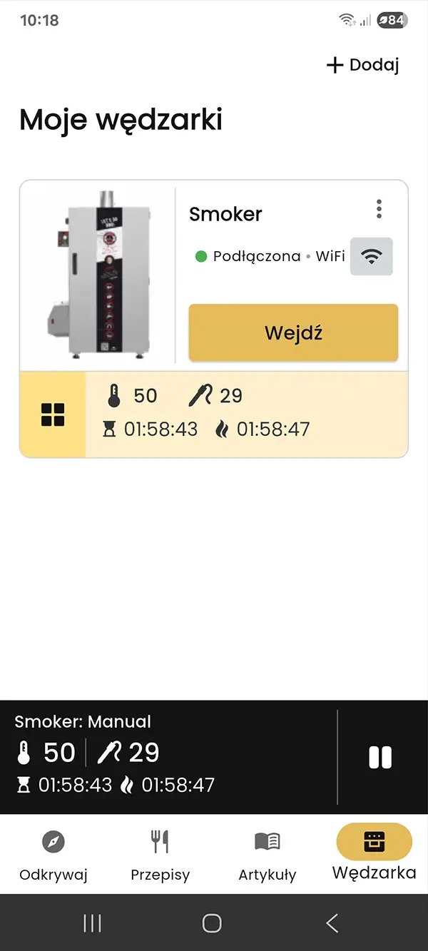 Widok szczegółowy wędzarni