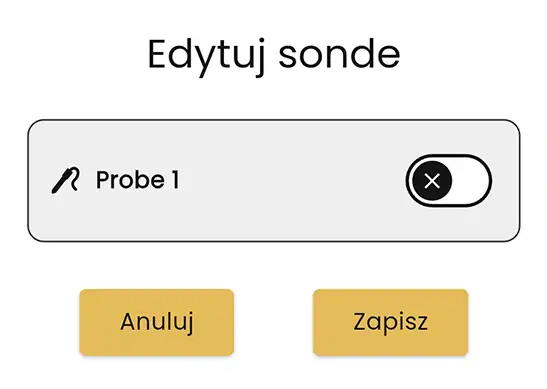 Sonda – główny przełącznik on/off – ekran 1
