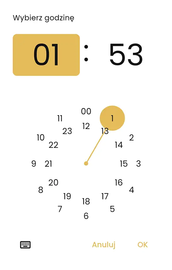 Temperatura – główny przełącznik on/off – ekran 2