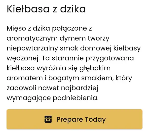 Sekcja opisu przepisu